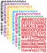 8 Sheets Letter Stickers, 1008 Alphabet Stickers,1 inch Vinyl Self-Adhesive Sticker Letters (Multicolored)